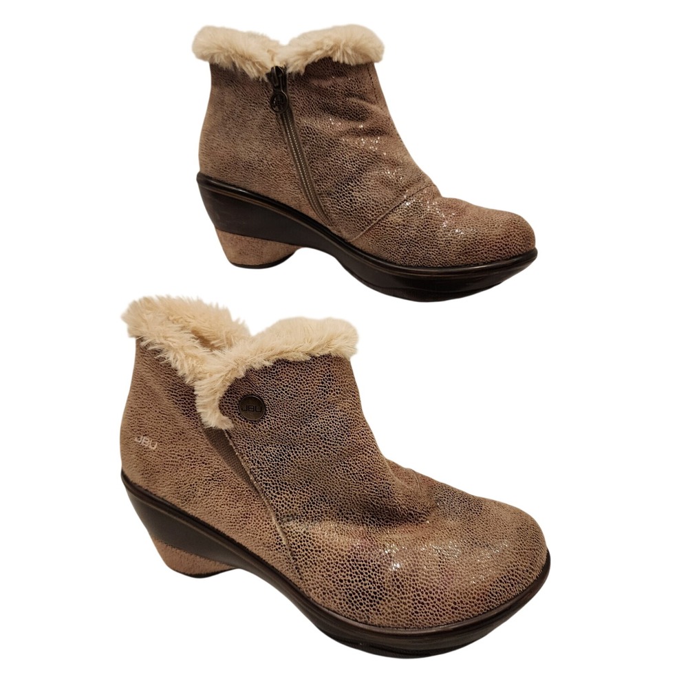 JBU JAMBU Mesa Fall Chic Boot Women 9.5M Faux Fur Lined Memory Foam Slip-on Zip